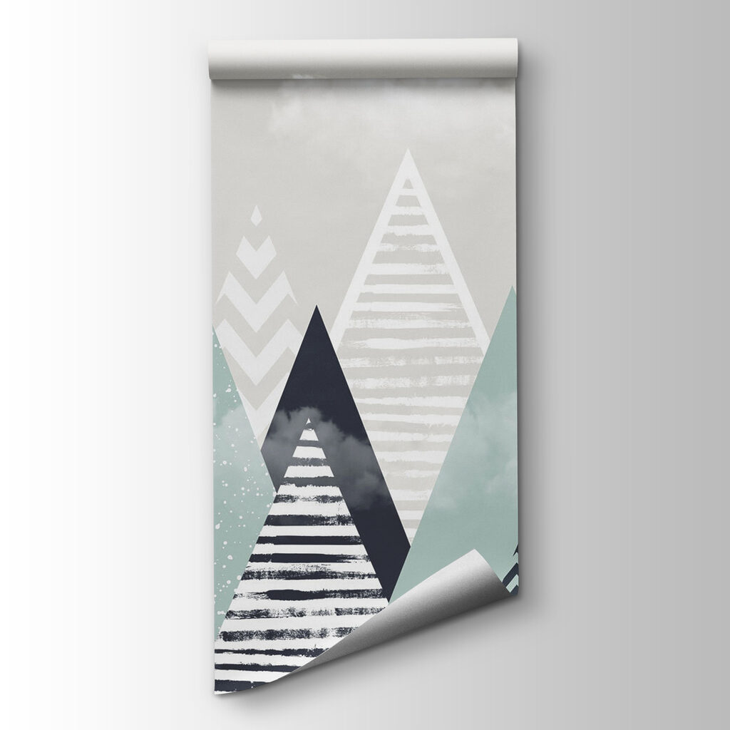 Group of triangles and clouds