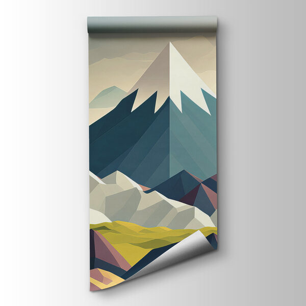 Mountain range with snow capped peaks