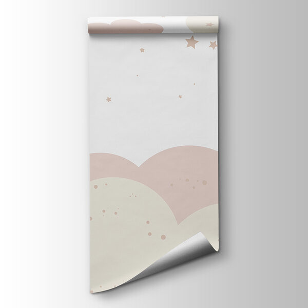 Pink and white clouds and stars Pink and white clouds and stars