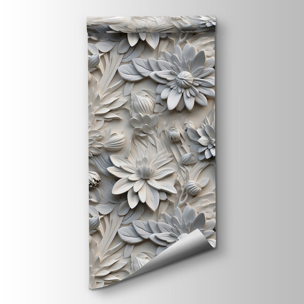 White flower pattern on a wall White flower pattern on a wall