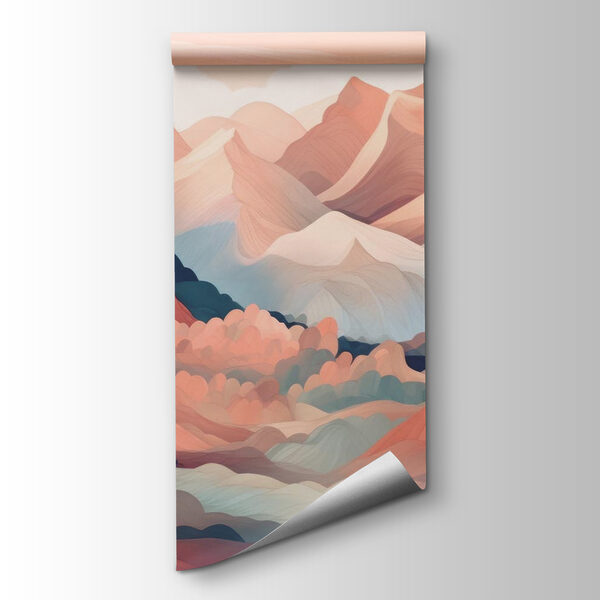 Painting of mountains and clouds