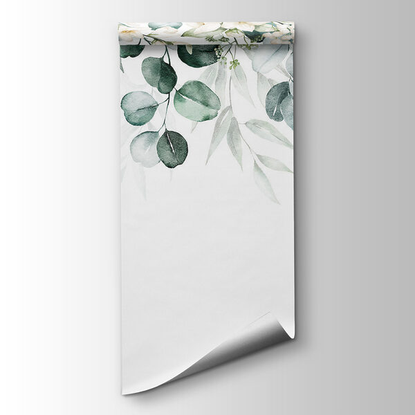 Watercolor painting of flowers and leaves