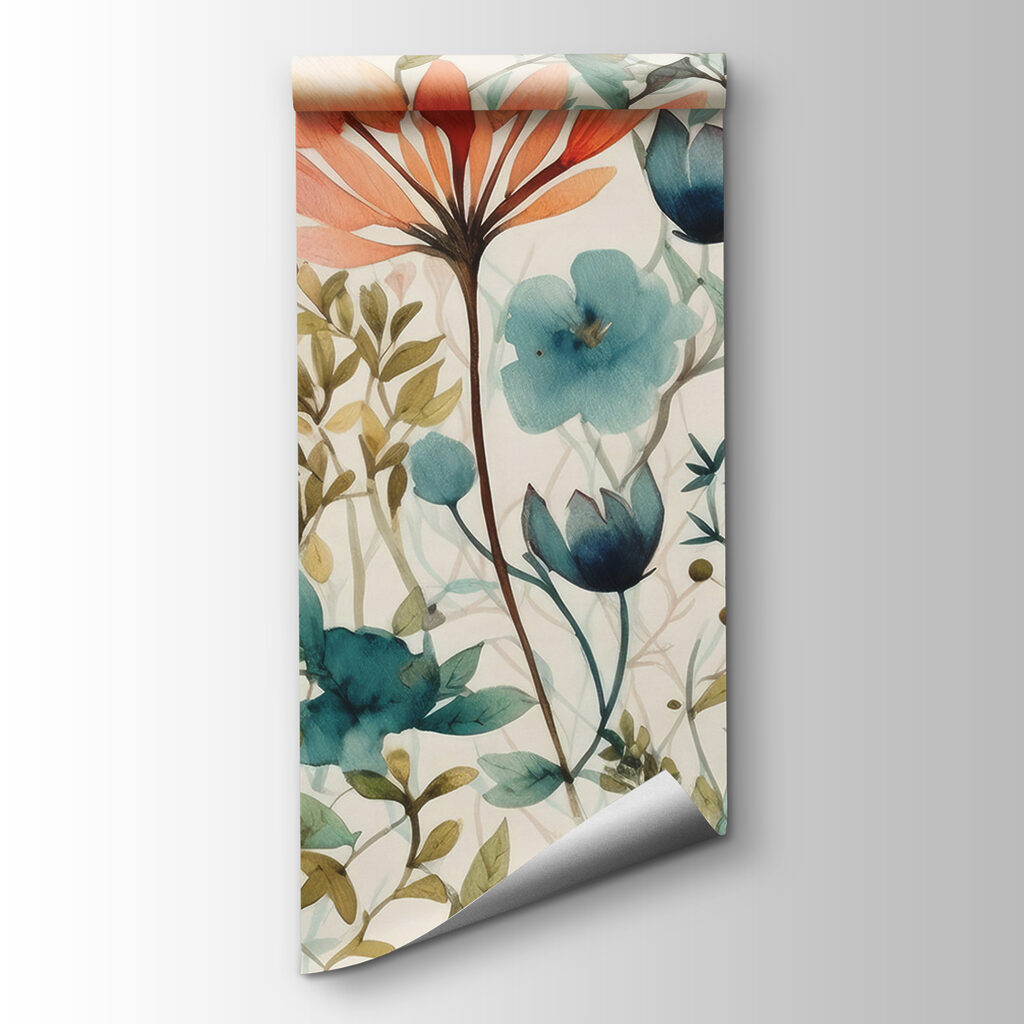 Colorful flowers and leaves Colorful flowers and leaves