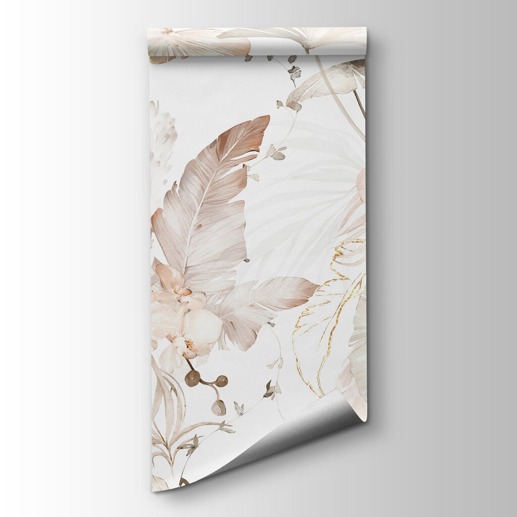 Pattern of flowers and leaves