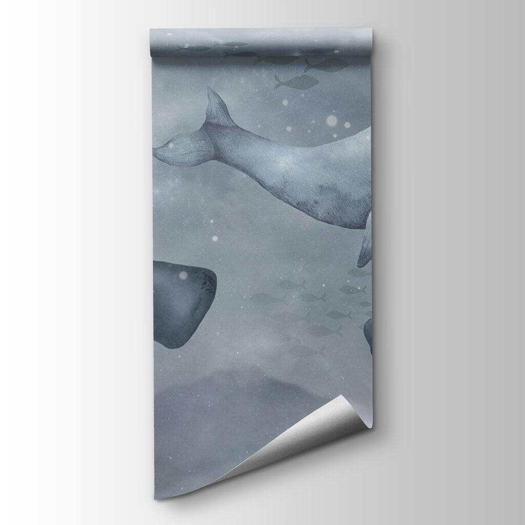 Group of whales swimming in the ocean Group of whales swimming in the ocean