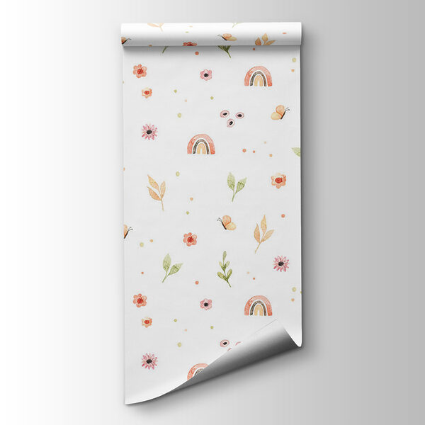 Pattern of flowers and rainbows Pattern of flowers and rainbows