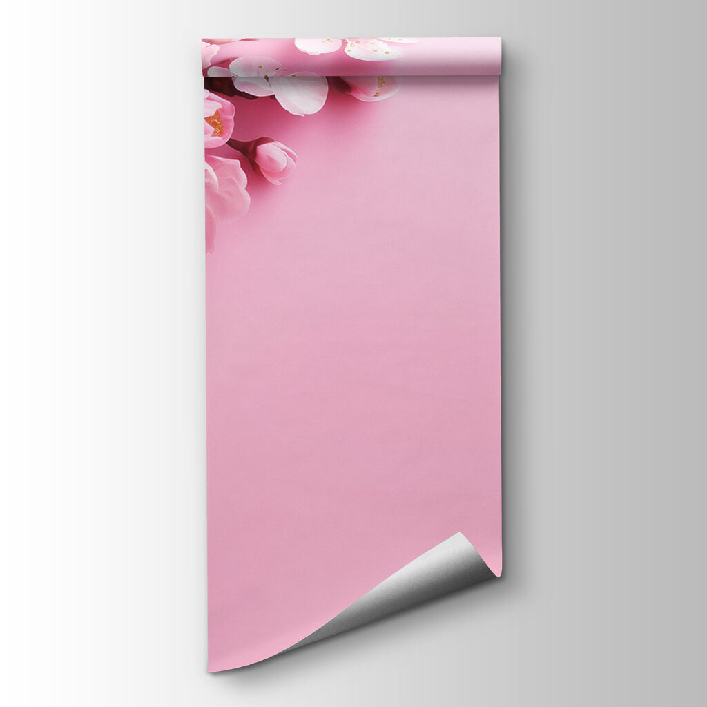 Group of pink flowers on a pink background