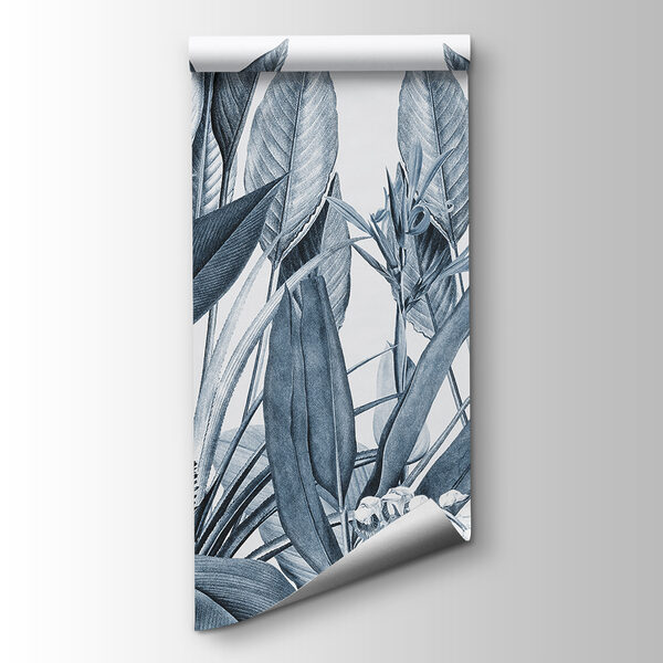 Tropical foliage in monochrome shades