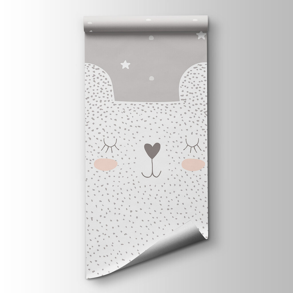 A white bear with dots and stars A white bear with dots and stars