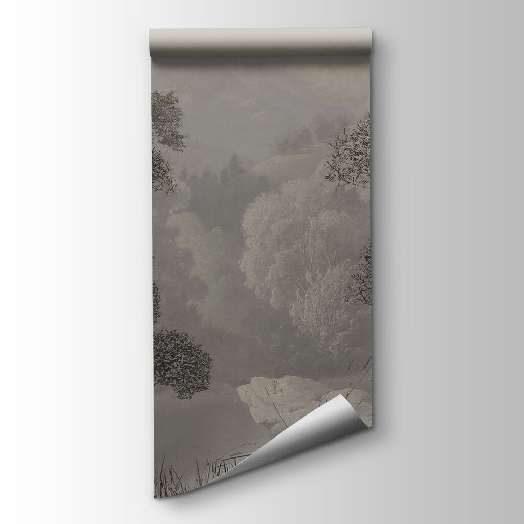 A landscape with trees and mountains