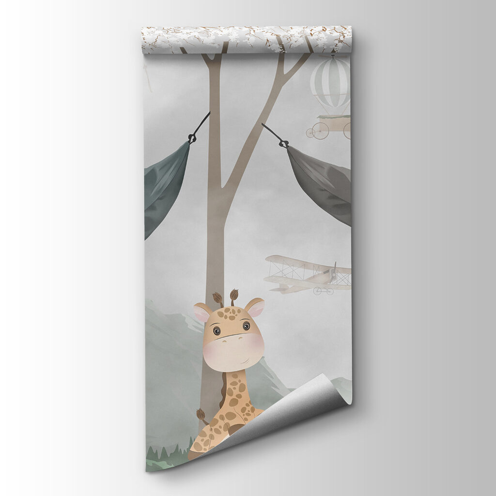 A giraffe and bear in hammocks A giraffe and bear in hammocks