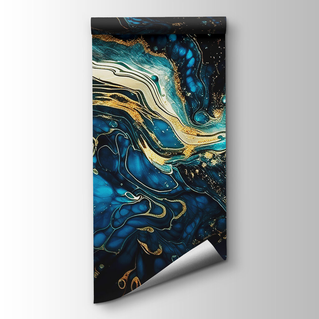 Azure currents embracing metallic hues Azure currents embracing metallic hues