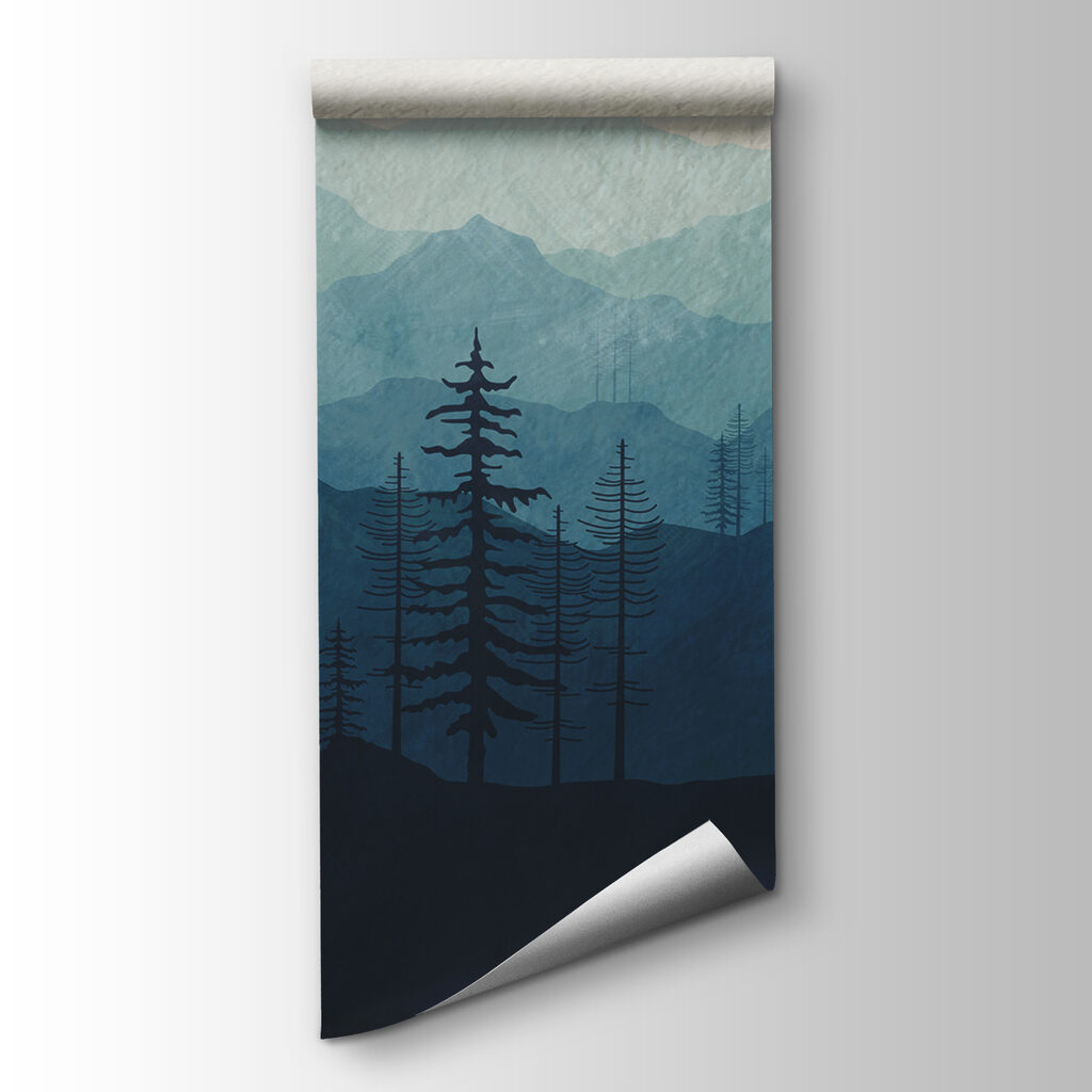 A landscape of mountains and trees A landscape of mountains and trees