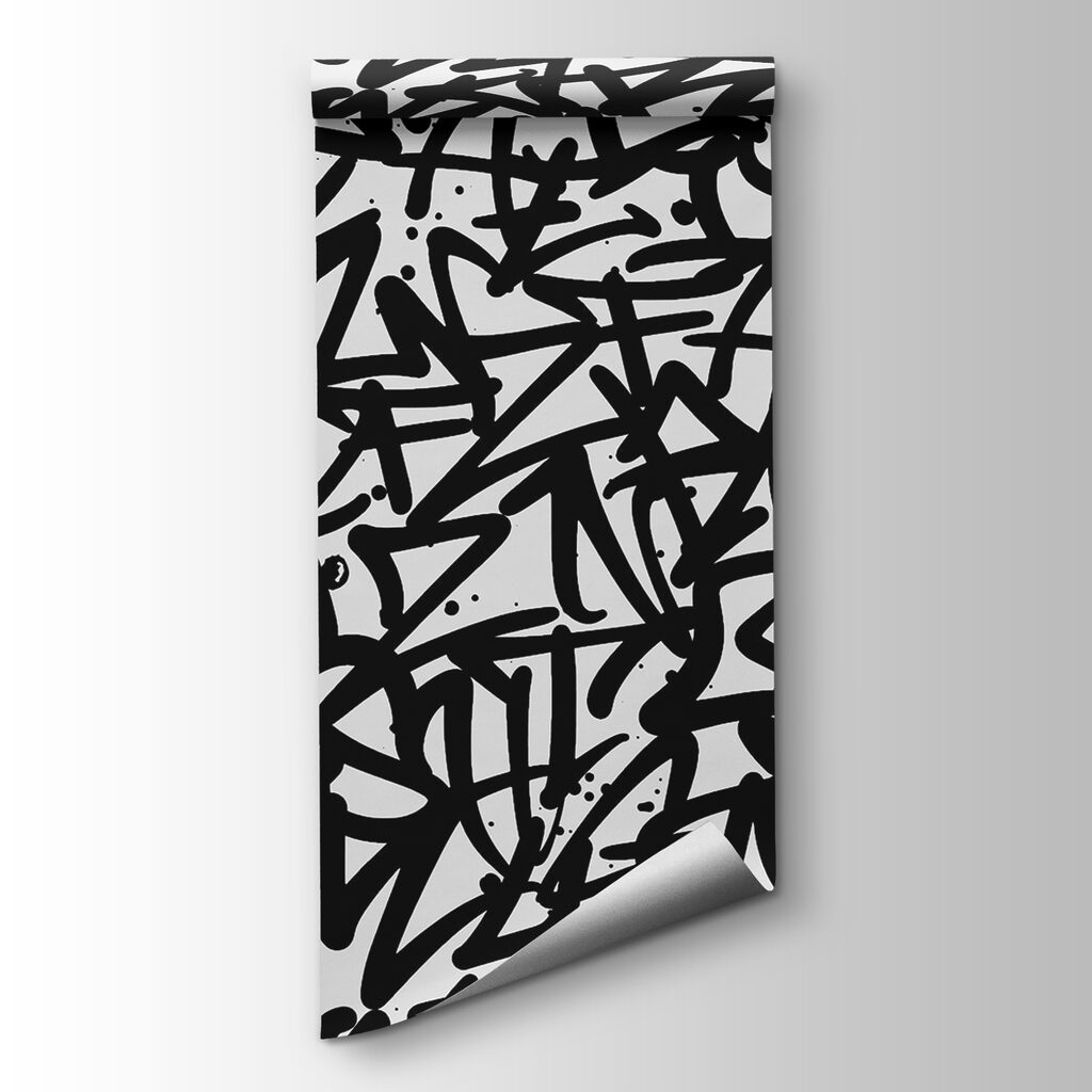 Black and white pattern with letters