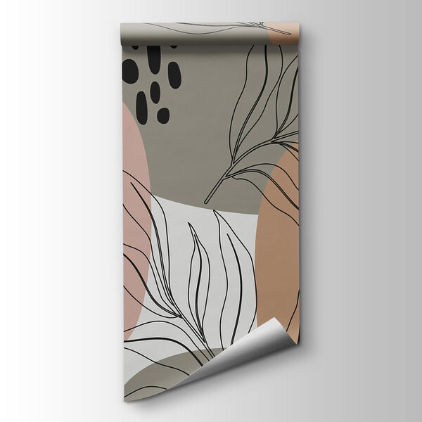 A pattern of leaves and shapes A pattern of leaves and shapes