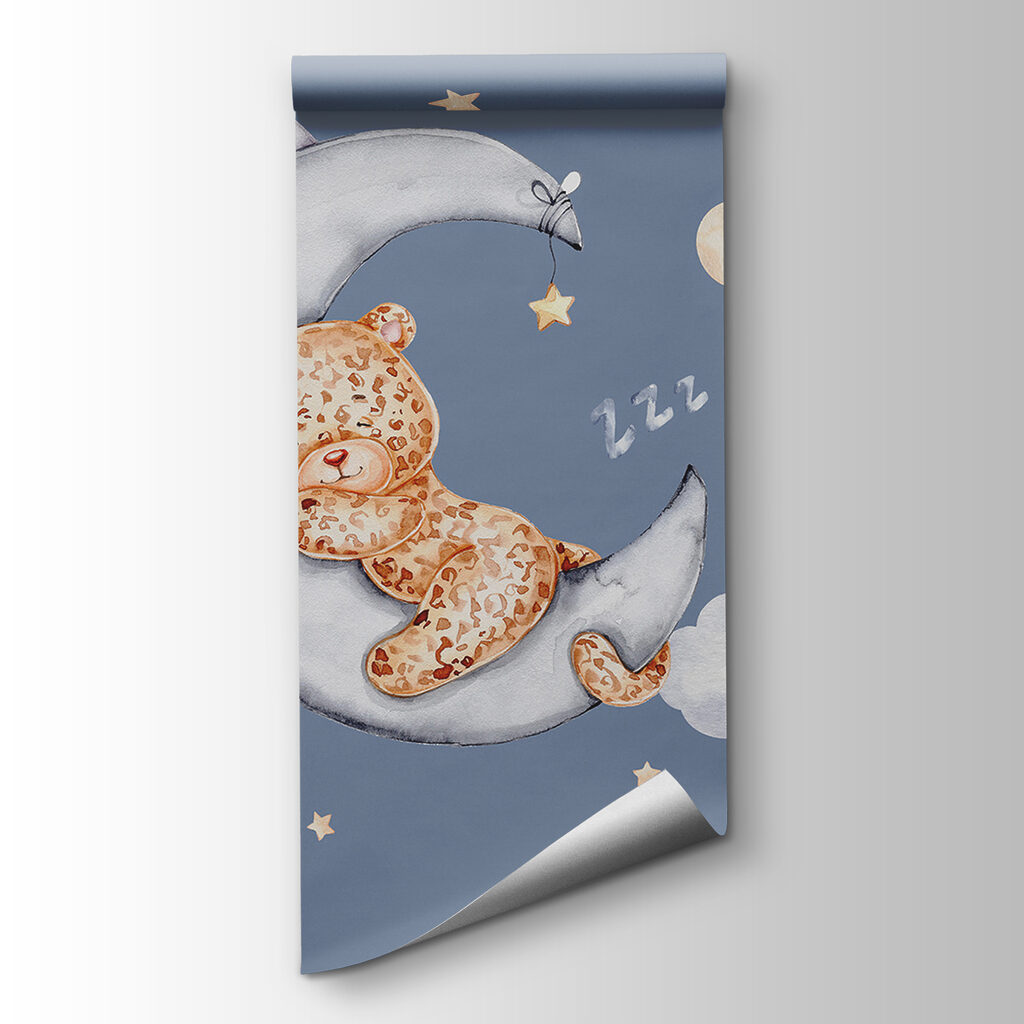 A teddy bear sleeping on the moon A teddy bear sleeping on the moon