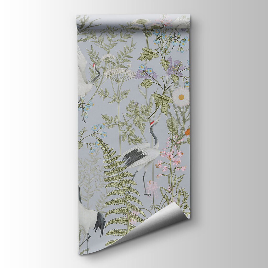 A wallpaper with birds and flowers A wallpaper with birds and flowers