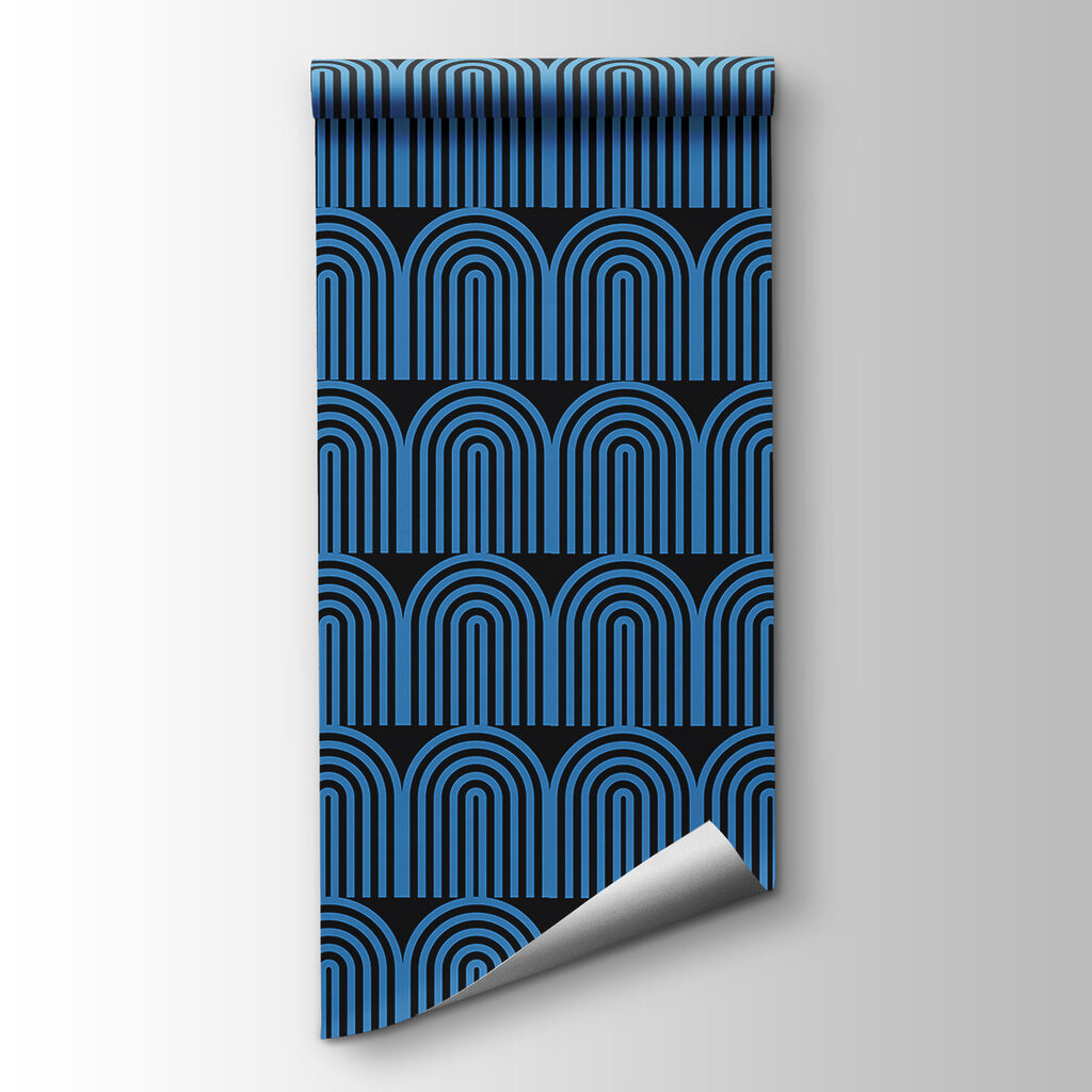 A pattern of blue and black lines A pattern of blue and black lines