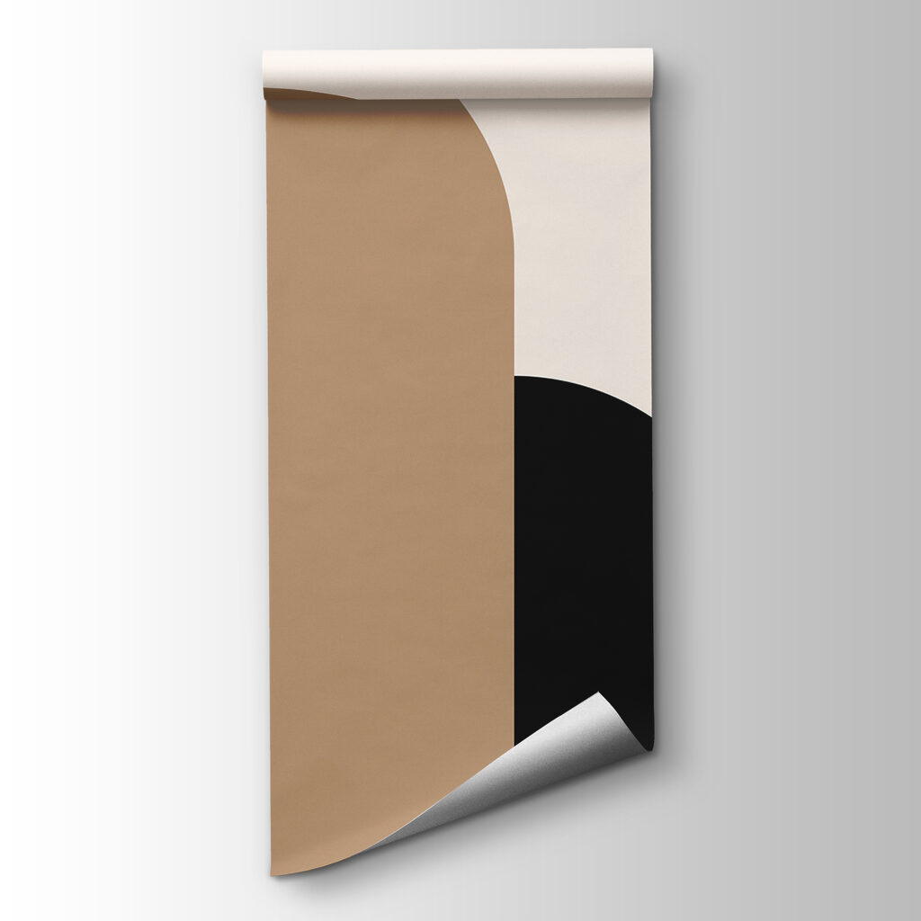 A black and tan and white art piece A black and tan and white art piece