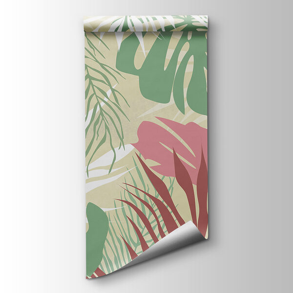 A pattern of leaves on a white background