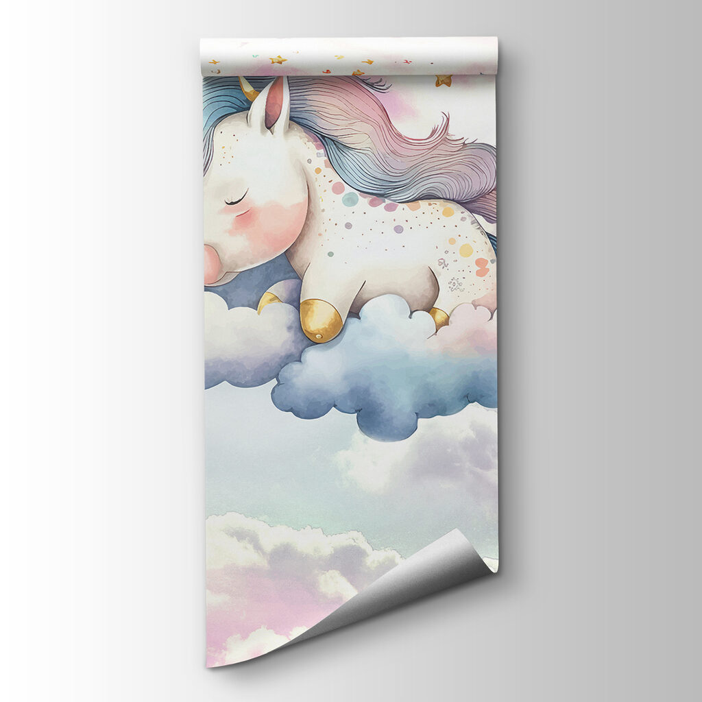 A unicorn sleeping on clouds A unicorn sleeping on clouds
