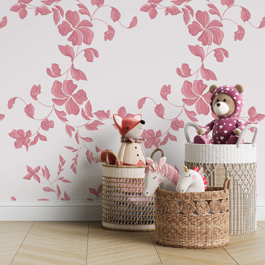 Motif de fleurs roses