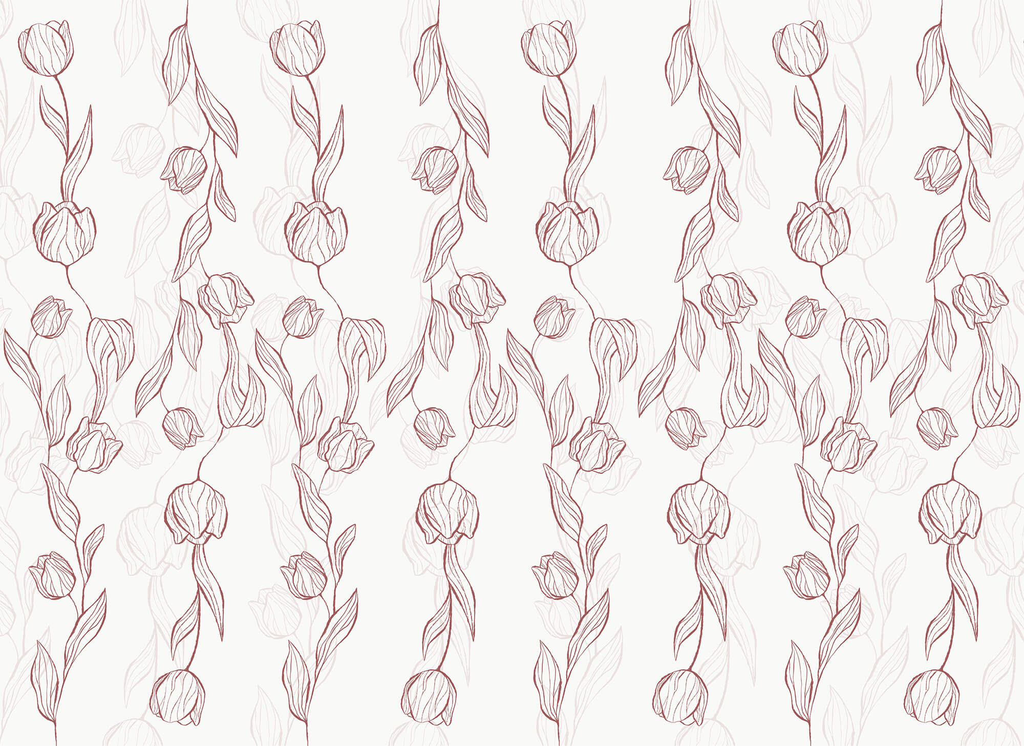 Pattern of flowers and leaves