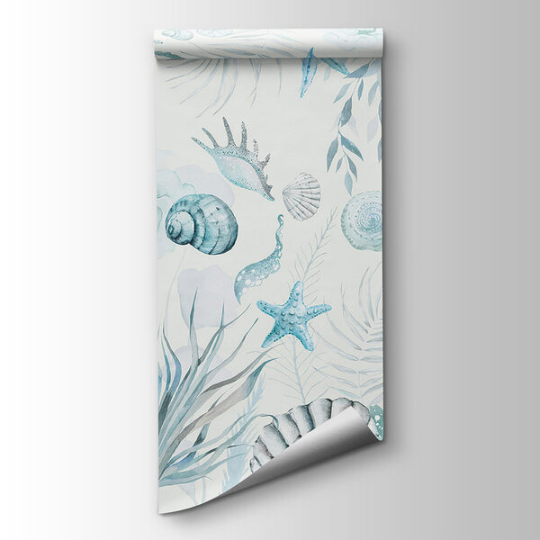 A watercolor sea life pattern