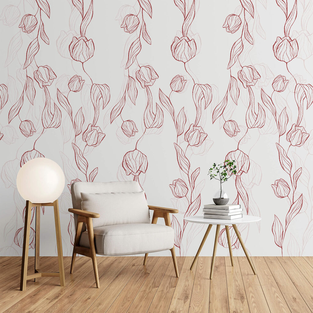 Motif de fleurs et de feuilles