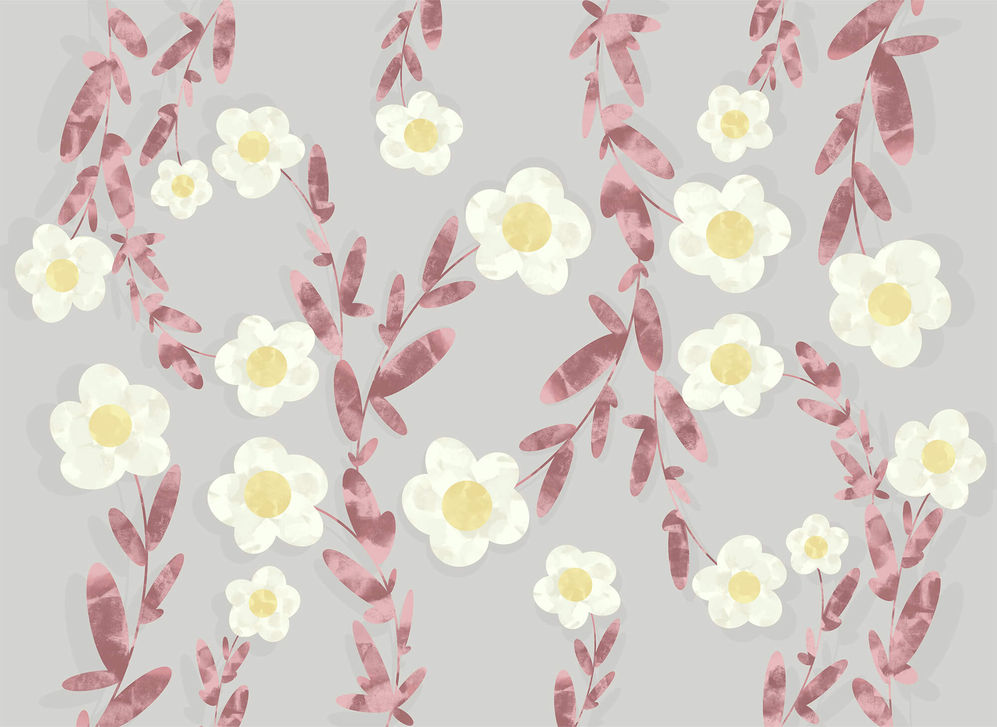 Pattern of white and yellow flowers