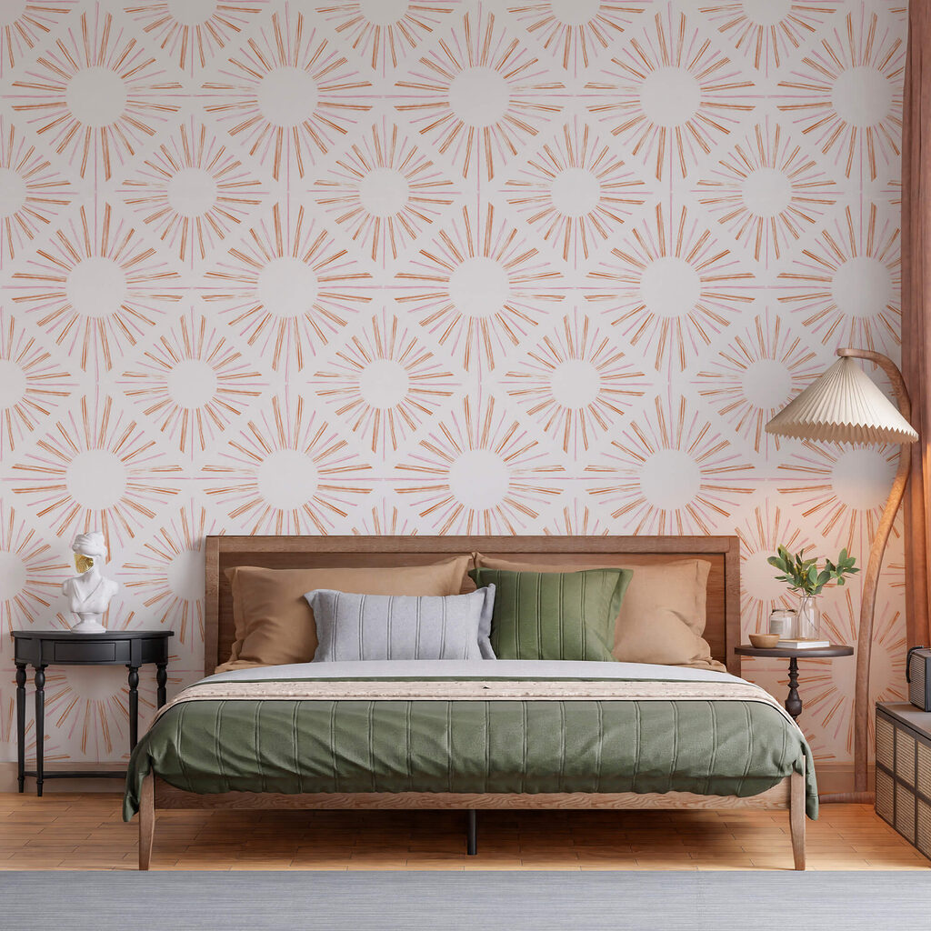 Motif de lignes orange et blanches