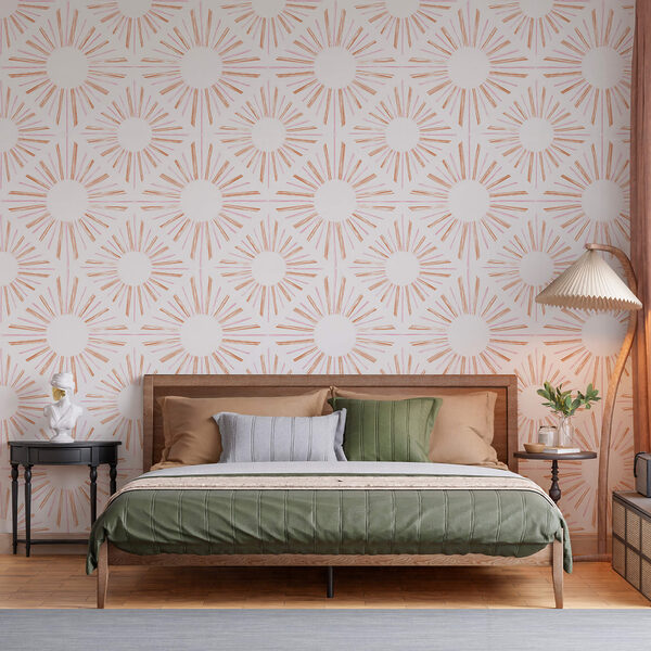 Motif de lignes orange et blanches