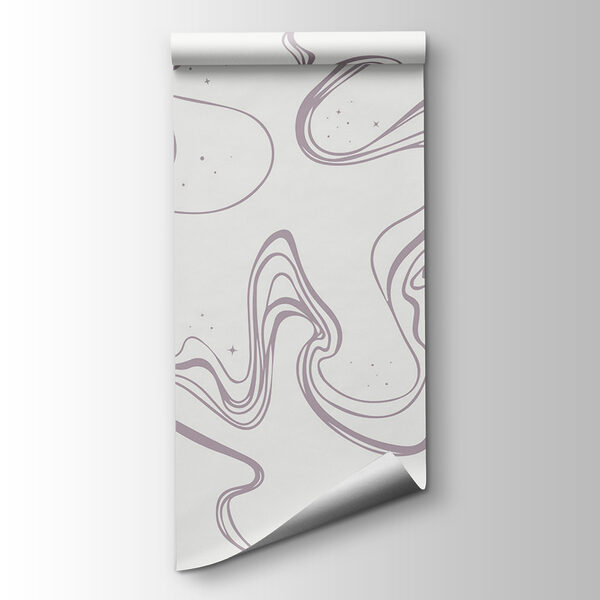 A white background with purple lines