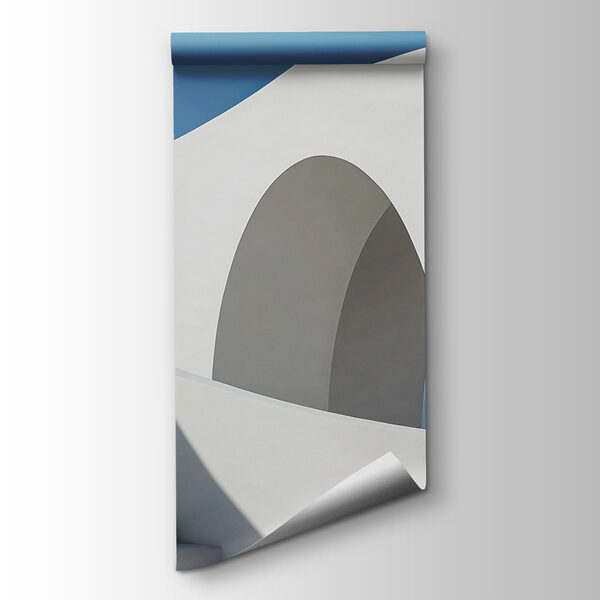 White staircase with arches White staircase with arches