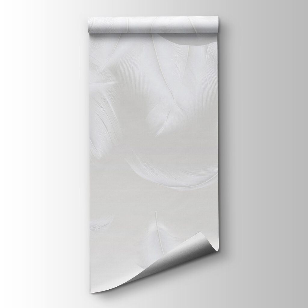 White feathers falling down