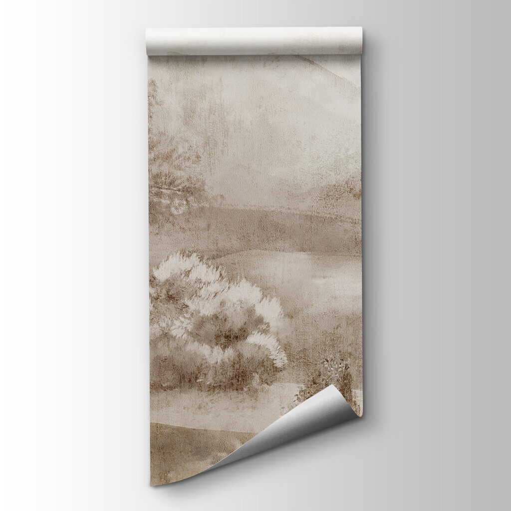 A landscape with trees and bushes A landscape with trees and bushes