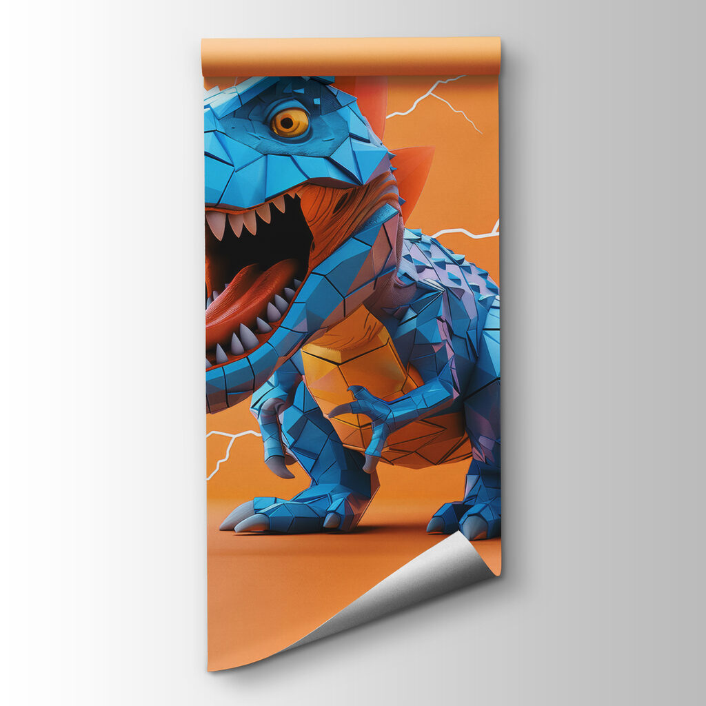 Blue dinosaur with lightning coming out of it