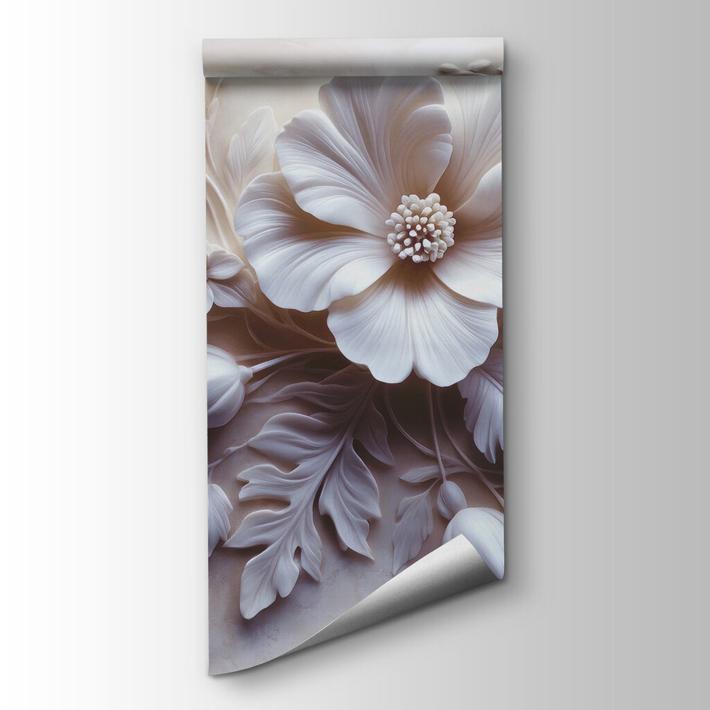 White flower and leaves