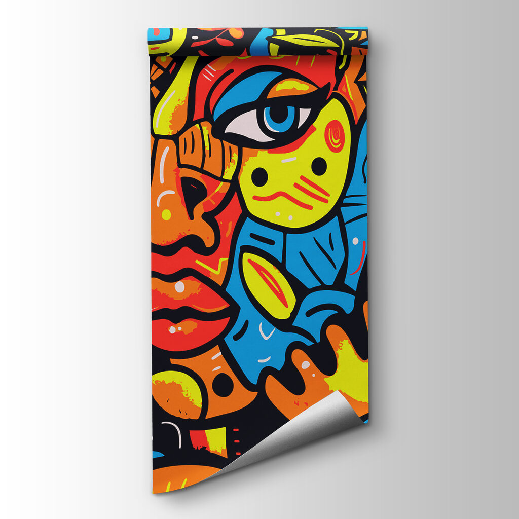 Colorful art of a face Colorful art of a face