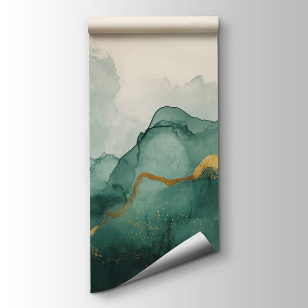 Emerald hills under a shimmering sky