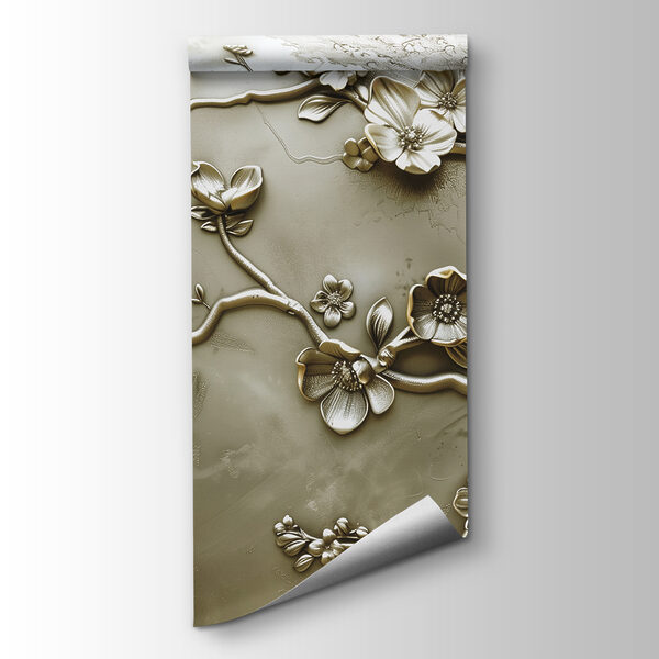 Wall with flowers and branches Wall with flowers and branches