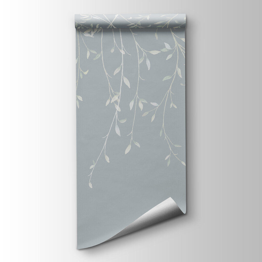 White branches with leaves on them White branches with leaves on them