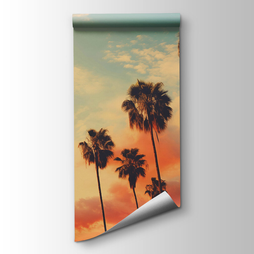 Group of palm trees against a sunset Group of palm trees against a sunset