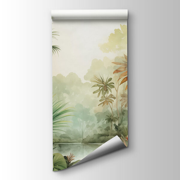 Watercolor painting of a forest Watercolor painting of a forest