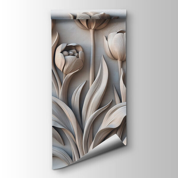 White flower carving on a wall White flower carving on a wall