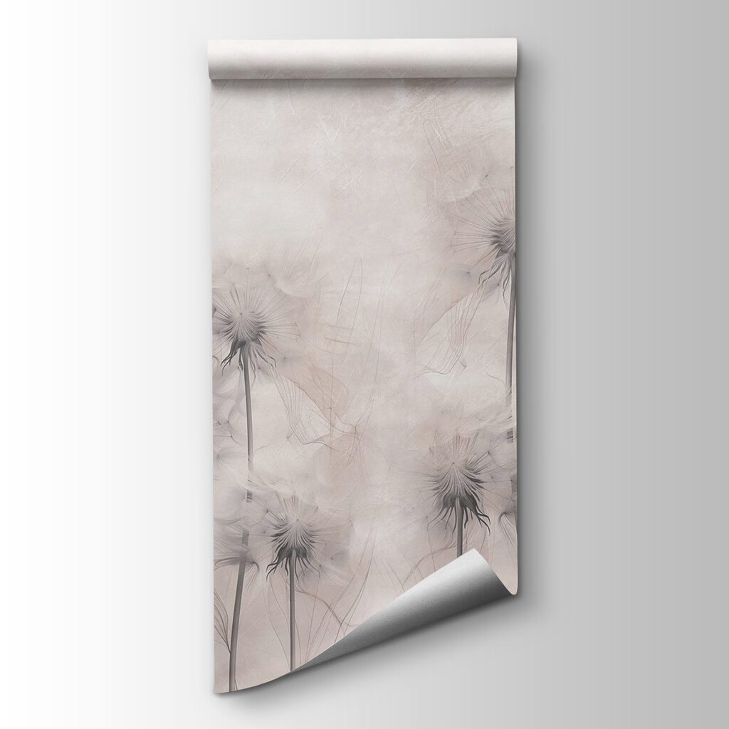 Group of dandelions on a white background