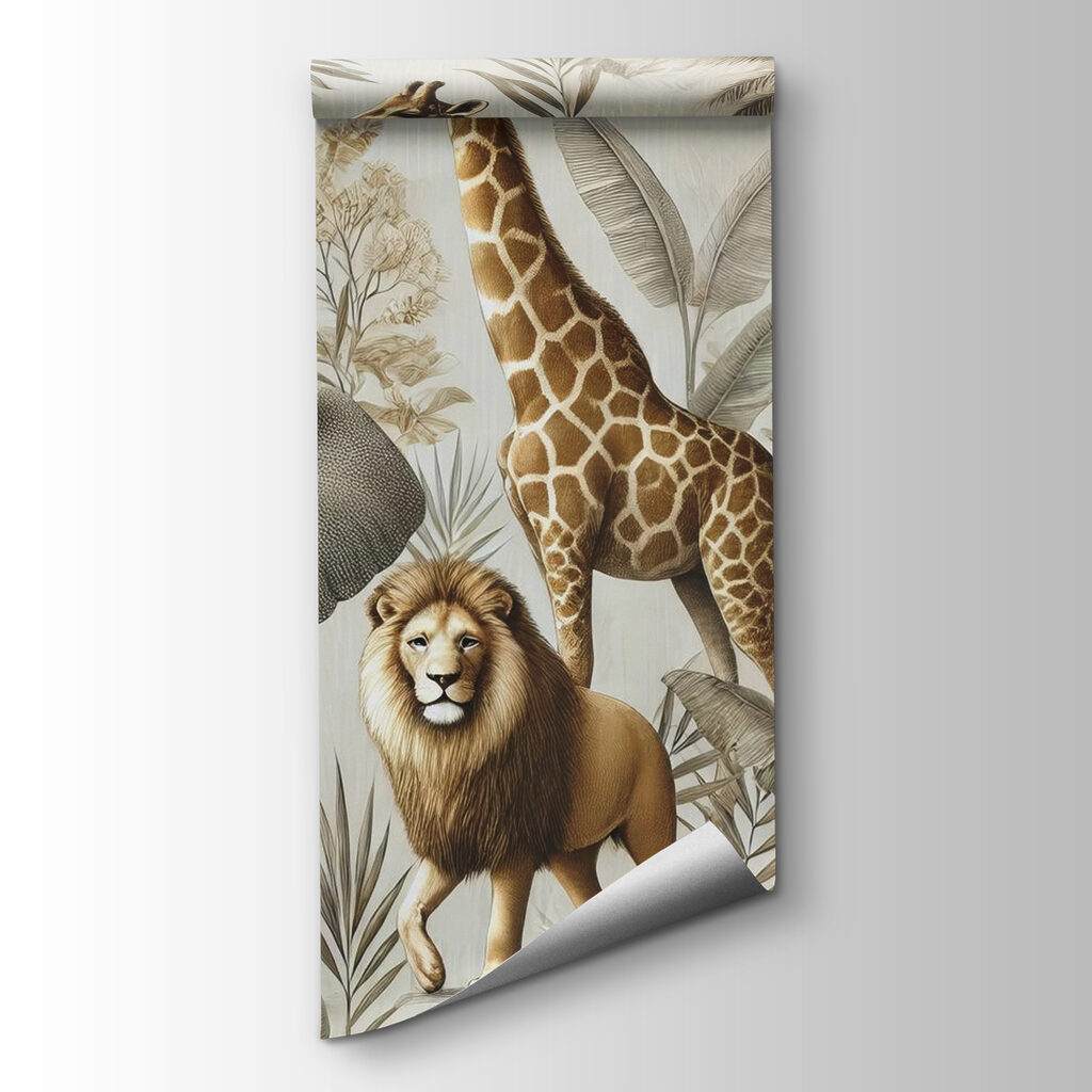 Wallpaper with animals and plants Wallpaper with animals and plants