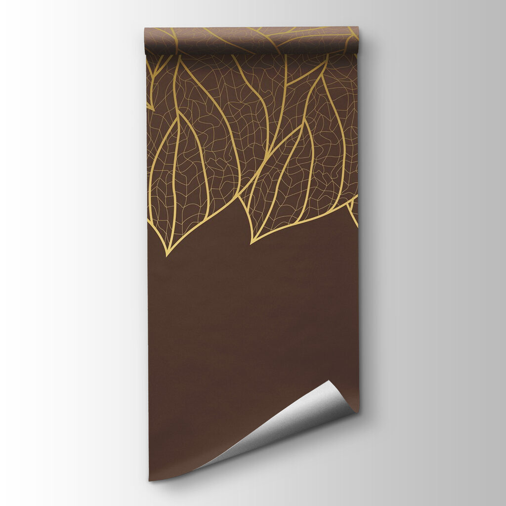 Group of leaves on a brown background