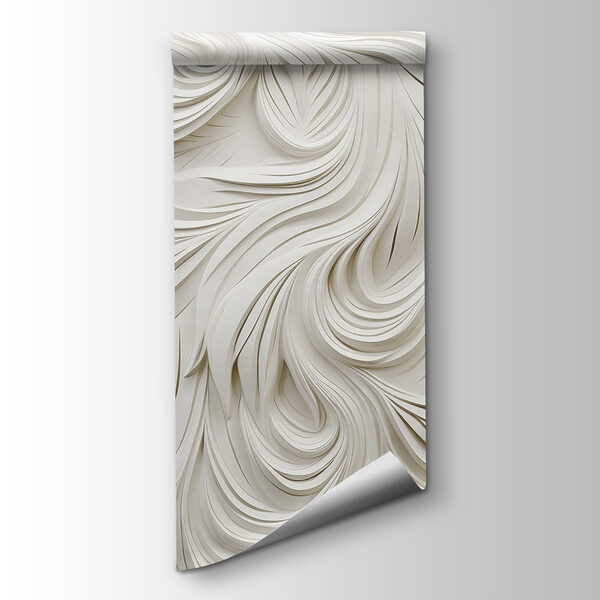 White paper cutout with wavy lines