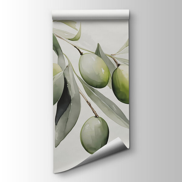 Branch with green fruits and leaves